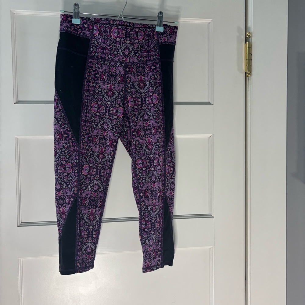 Athleta Pink and Black Patterned Leggings
